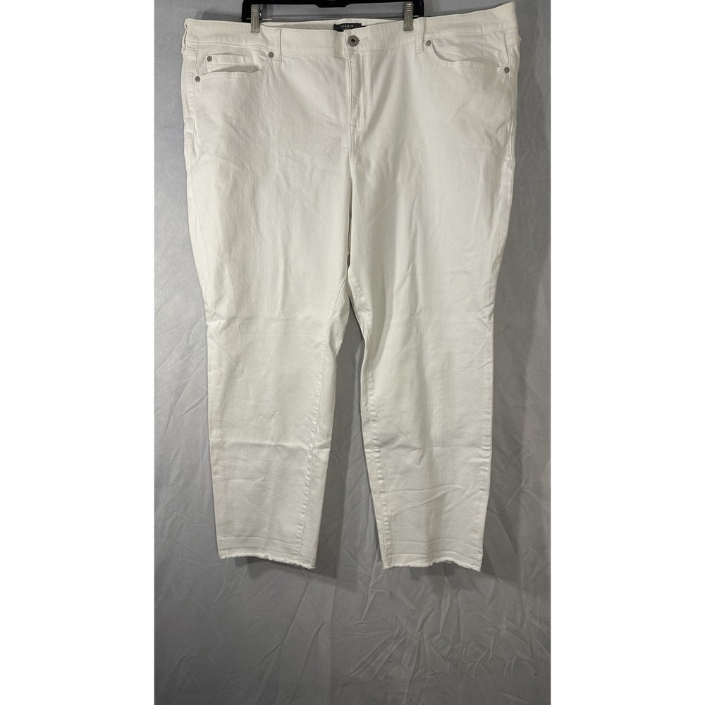 torrid boyfriend straight jeans vintage‎ stretch White Size 28T NEW Pants